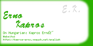 erno kapros business card